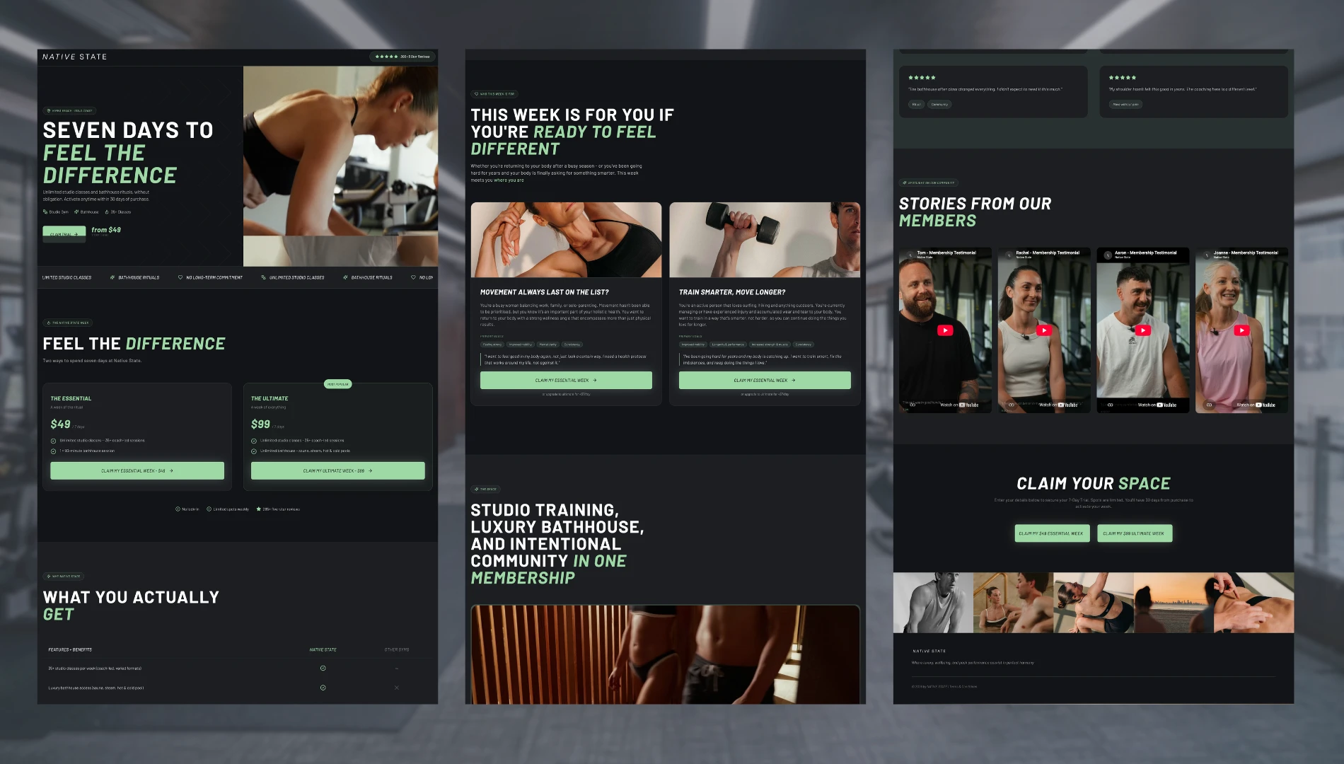 Native State 7 Day Trial landing page